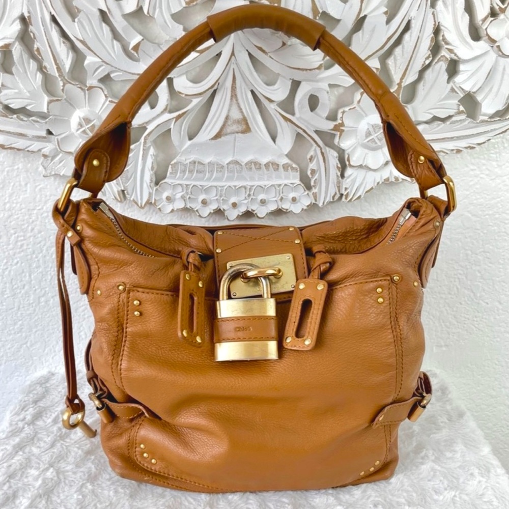 Chloe Paddington Single-Handle Leather Padlock Satchel